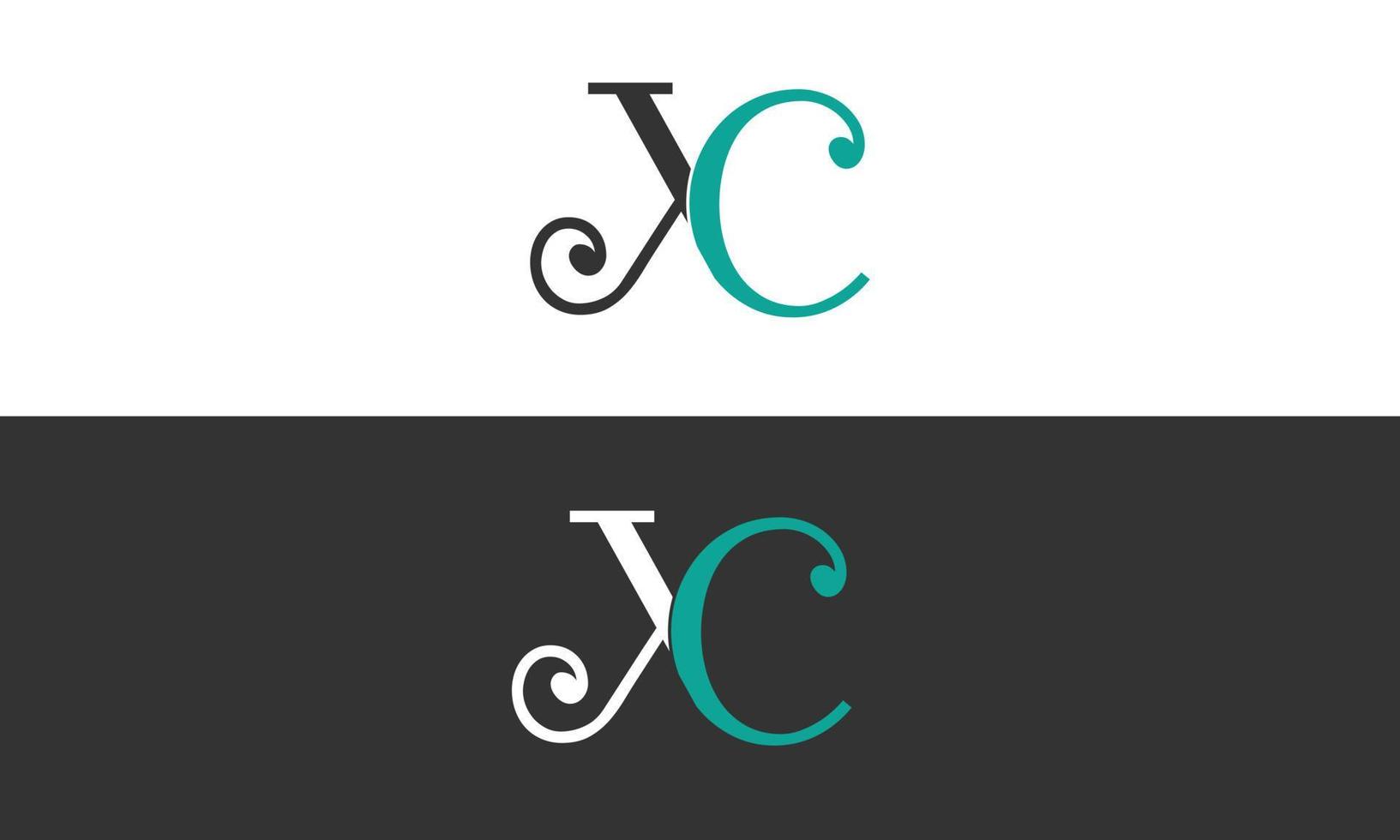 alfabeto letras iniciales monograma logo xc, cx, x y c vector