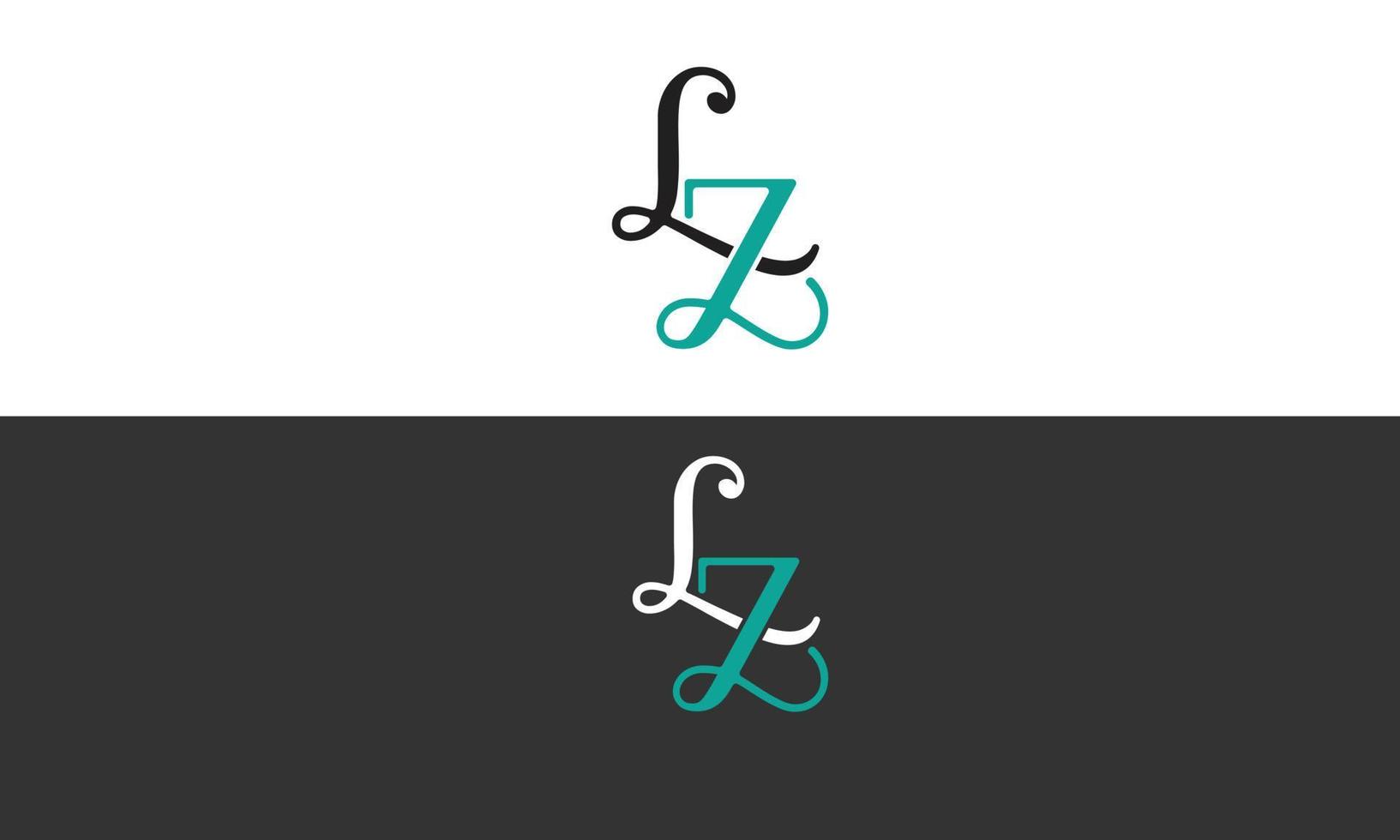 alfabeto letras iniciales monograma logo lz, zl, l y z vector