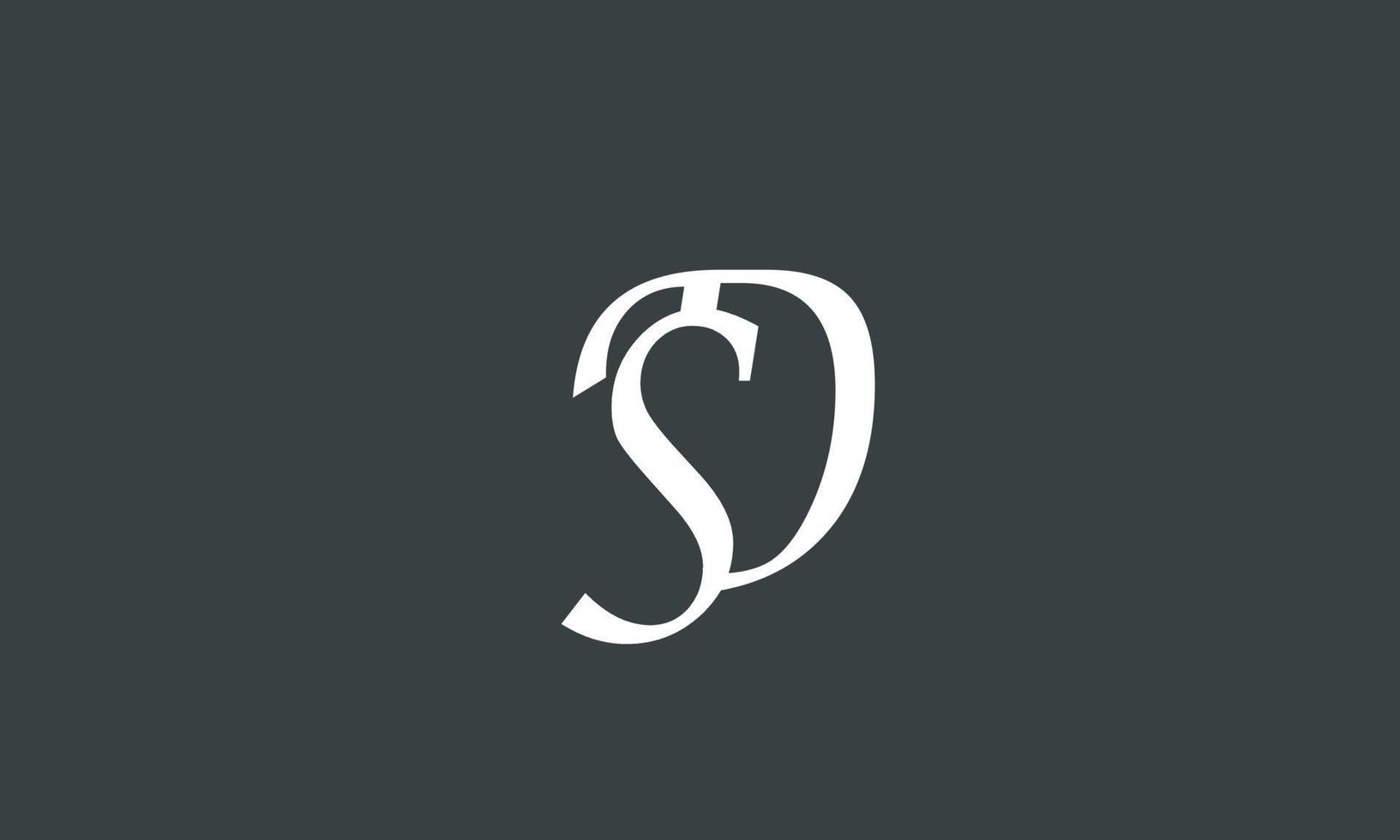 alfabeto letras iniciales monograma logo sd, ds, syd vector