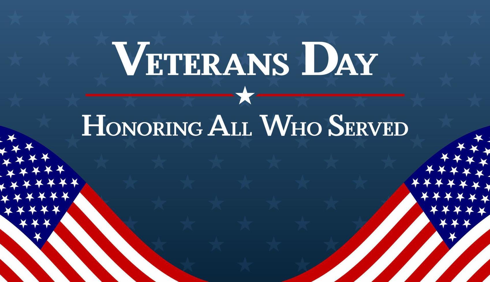 Veterans day with American flag, modern design vector