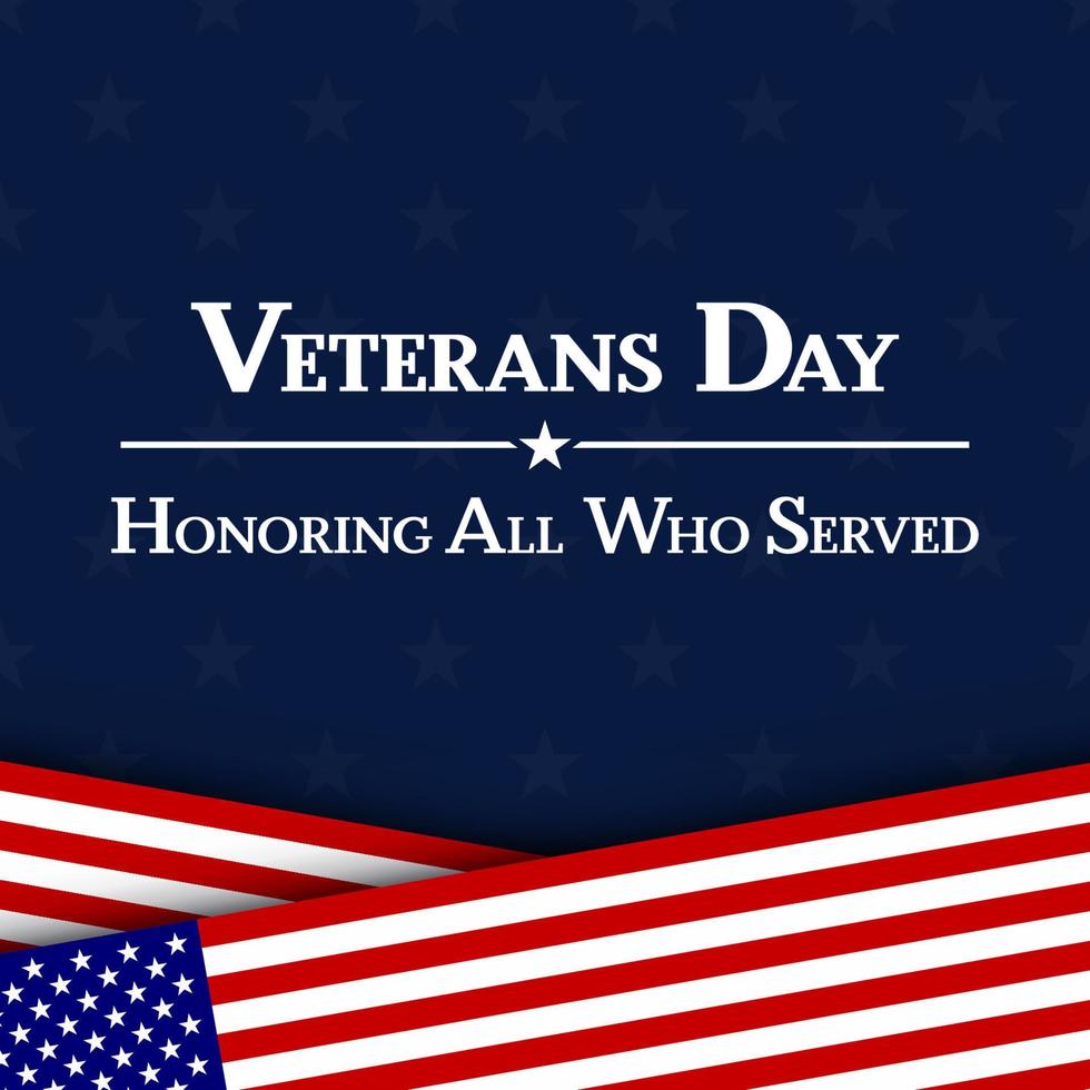 Veterans day with American flag, modern design vector