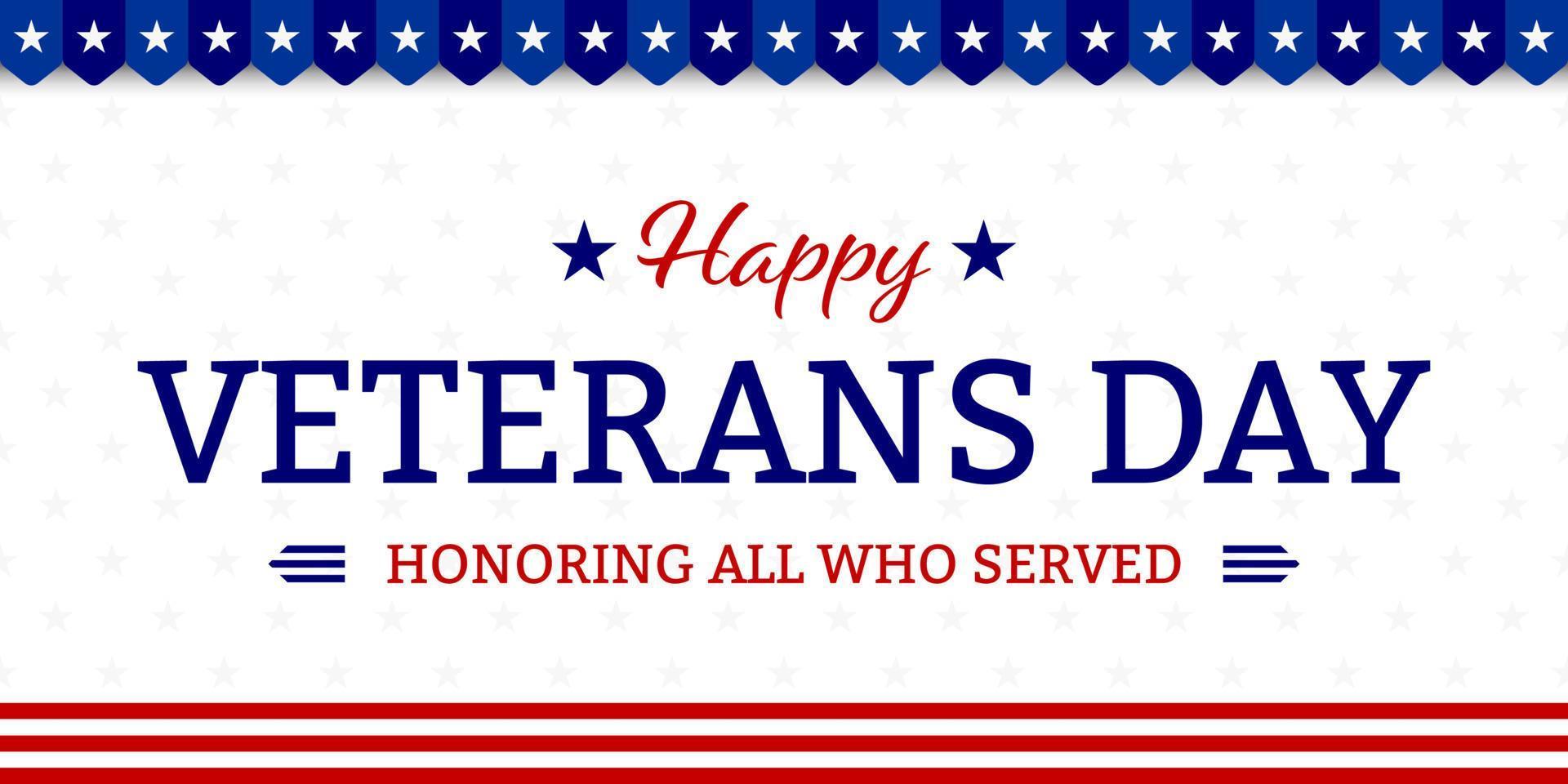 Veterans day with American flag, modern design vector