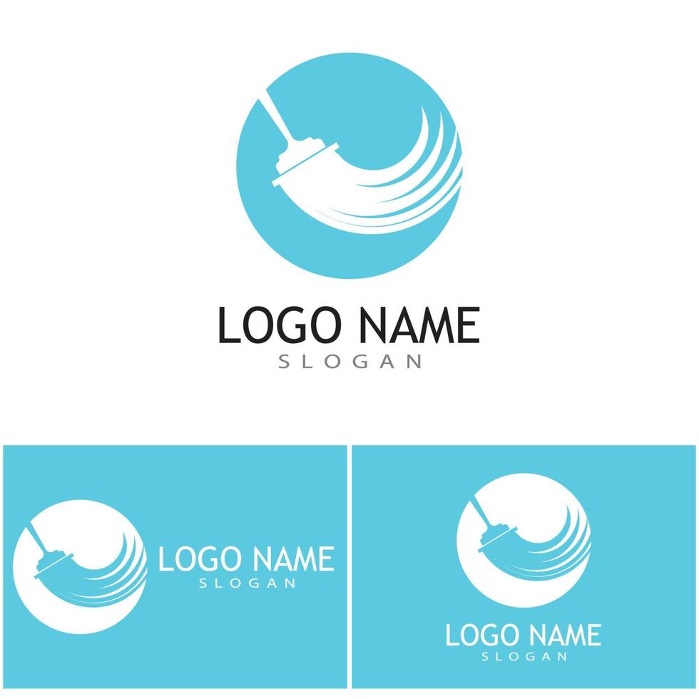 limpieza servicio limpio logo icono vector plantilla