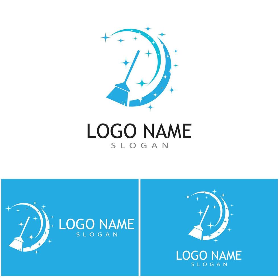 limpieza servicio limpio logo icono vector plantilla