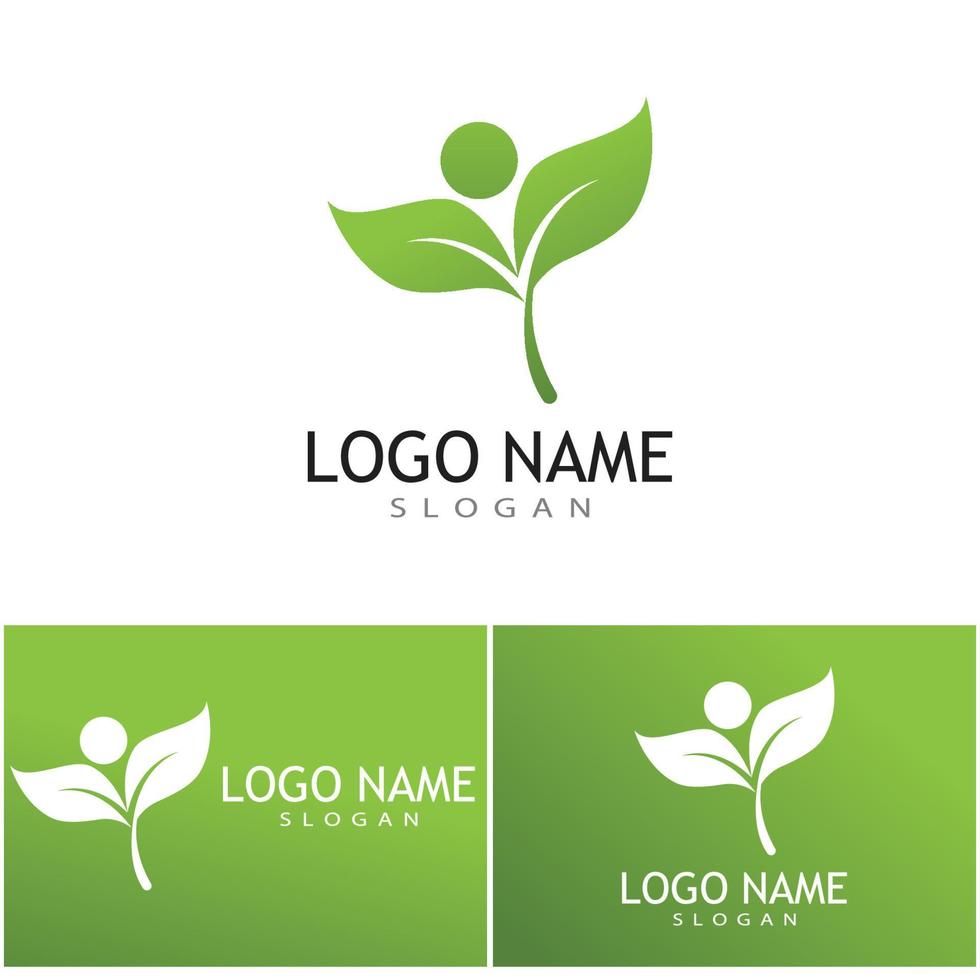 Green leaf illustration nature logo design vector
