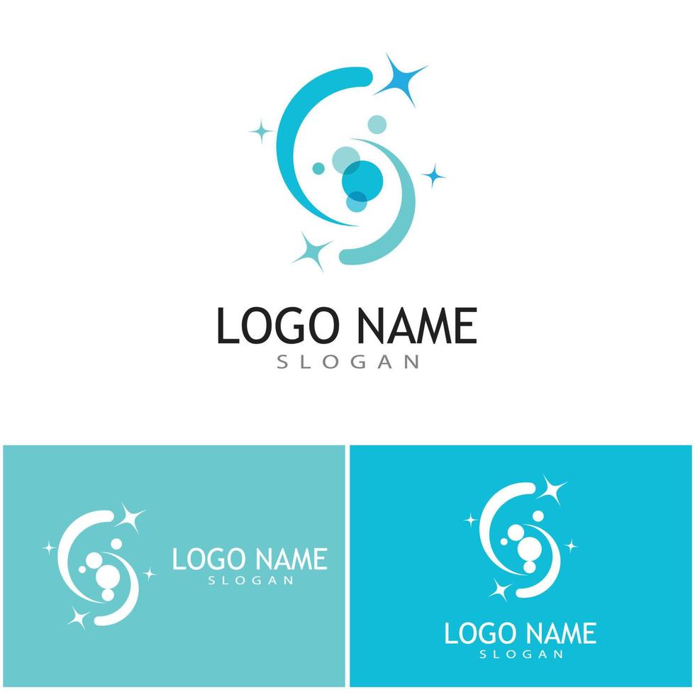 limpieza servicio limpio logo icono vector plantilla