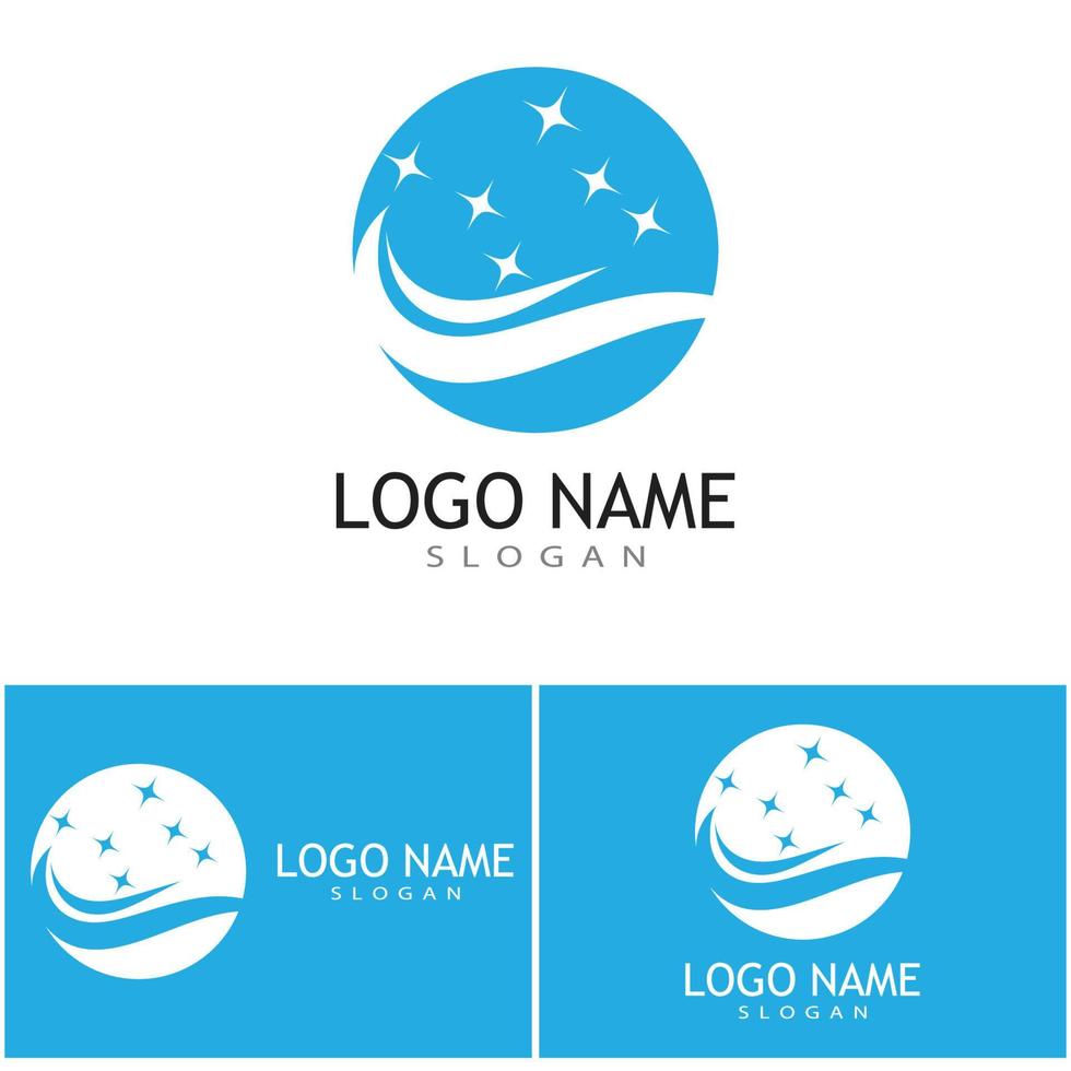 limpieza servicio limpio logo icono vector plantilla