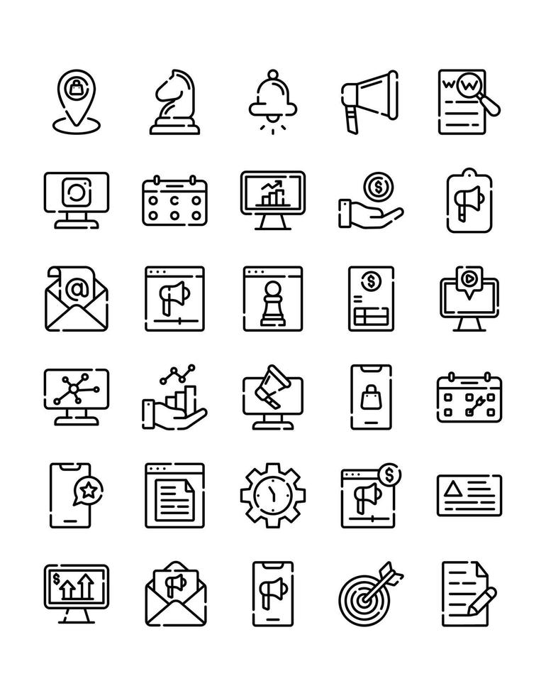 Marketing Icon Set 30 isolated on white background vector