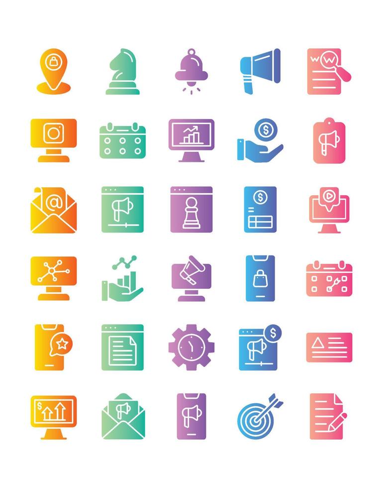 Marketing and Business Icon Set 30 isolated on white background vector