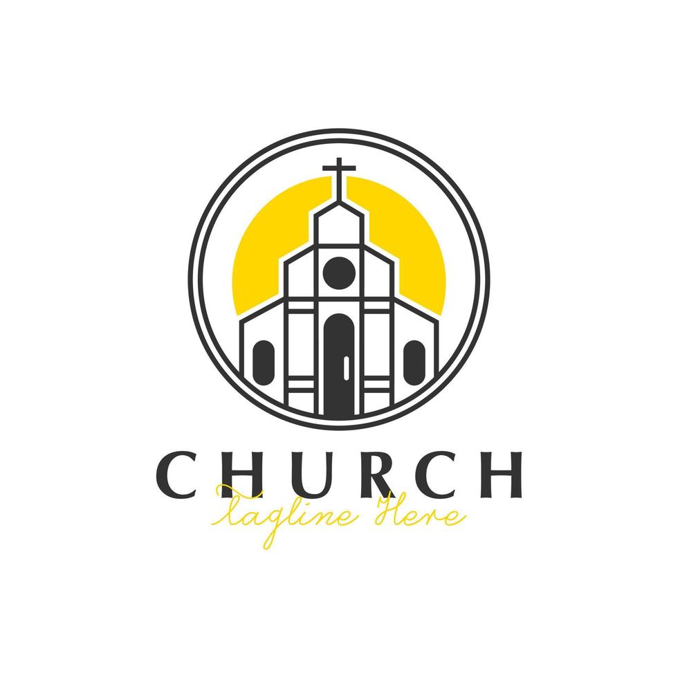 church house outline logo design vector