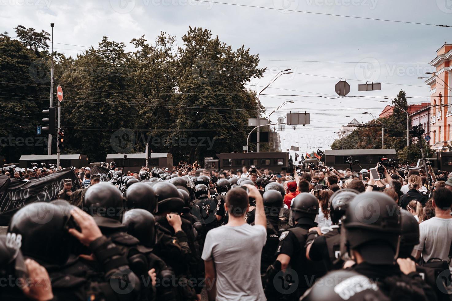 Police force to maintain order in the area during the rally photo