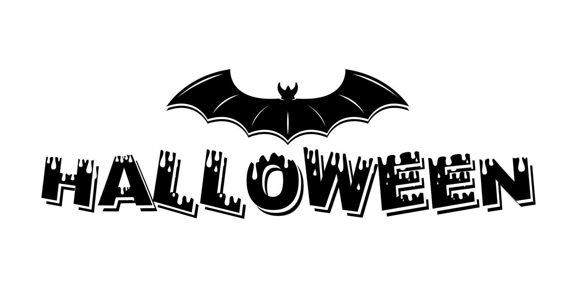 Halloween Vector Badges Logo or Labels Bat Ghost