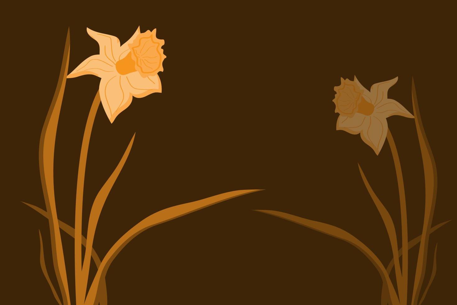 beautiful flower background with orange gradient color vector