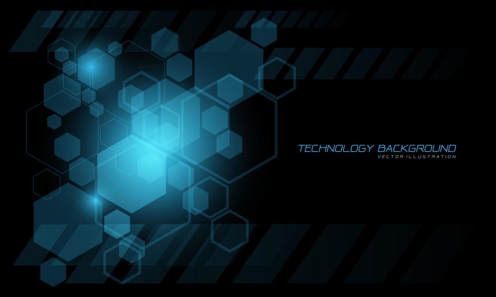 Abstract vector technology blue hexagon geometric futuristic on black design modern creative background