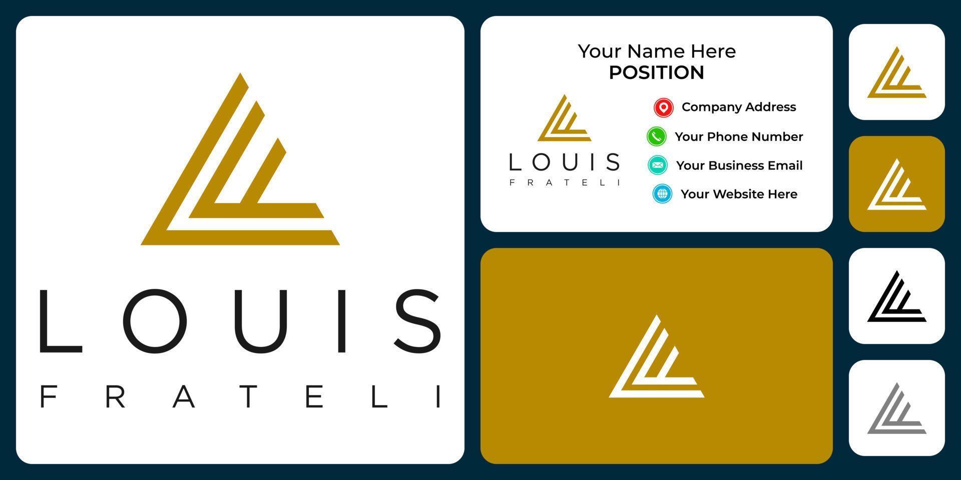 Letter L F monogram fashion logo design with business card template. vector