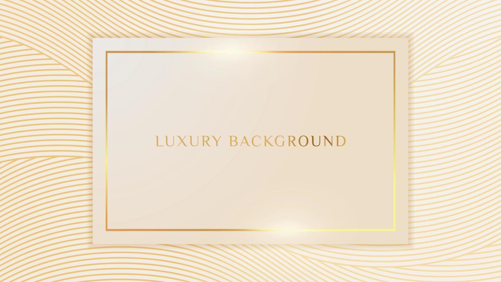 Abstract luxury light brown background with golden lines element and 3d paper cut vector