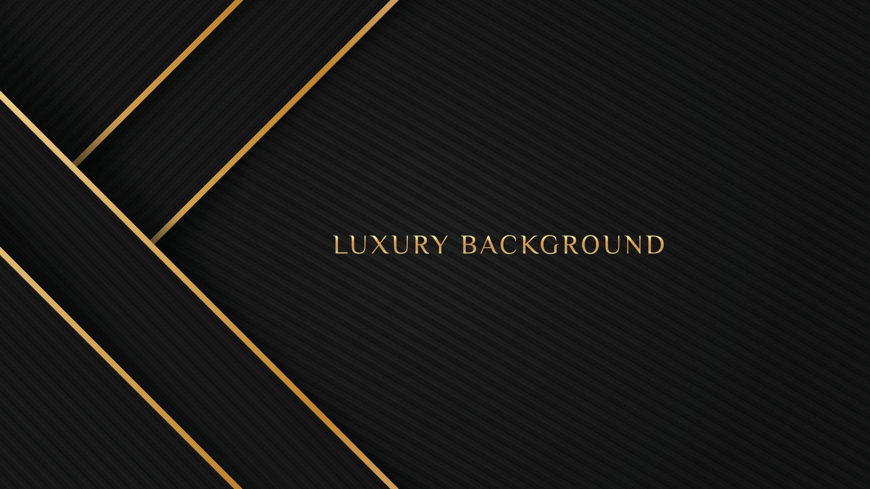 elegante fondo negro oscuro de lujo con elemento de líneas doradas diagonales y textura de línea diagonal vector