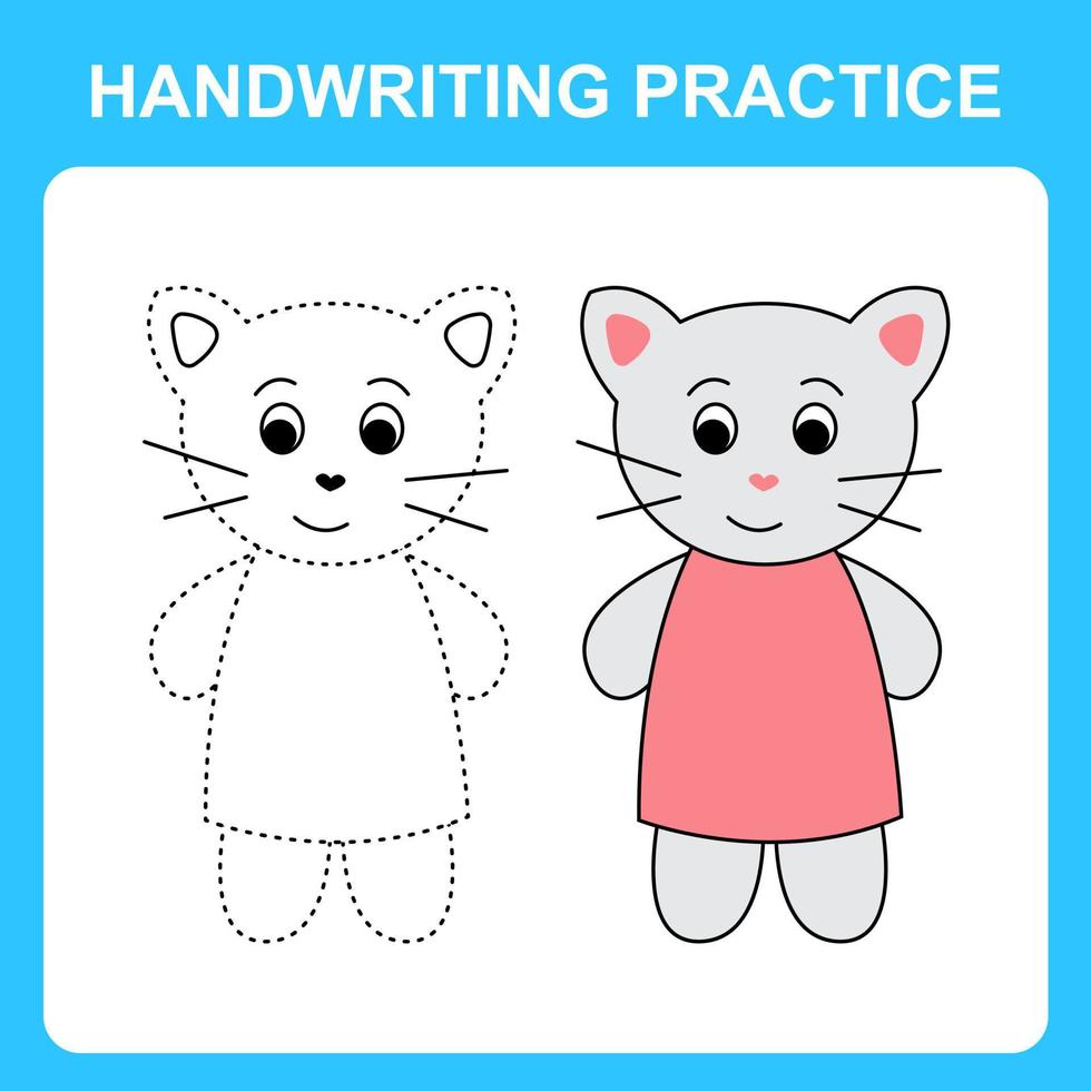 Education game for children handwriting practice trace the lines with cute  cartoon brush pencil move to palette sharpener ink picture tool worksheet  20153147 Vector Art at Vecteezy