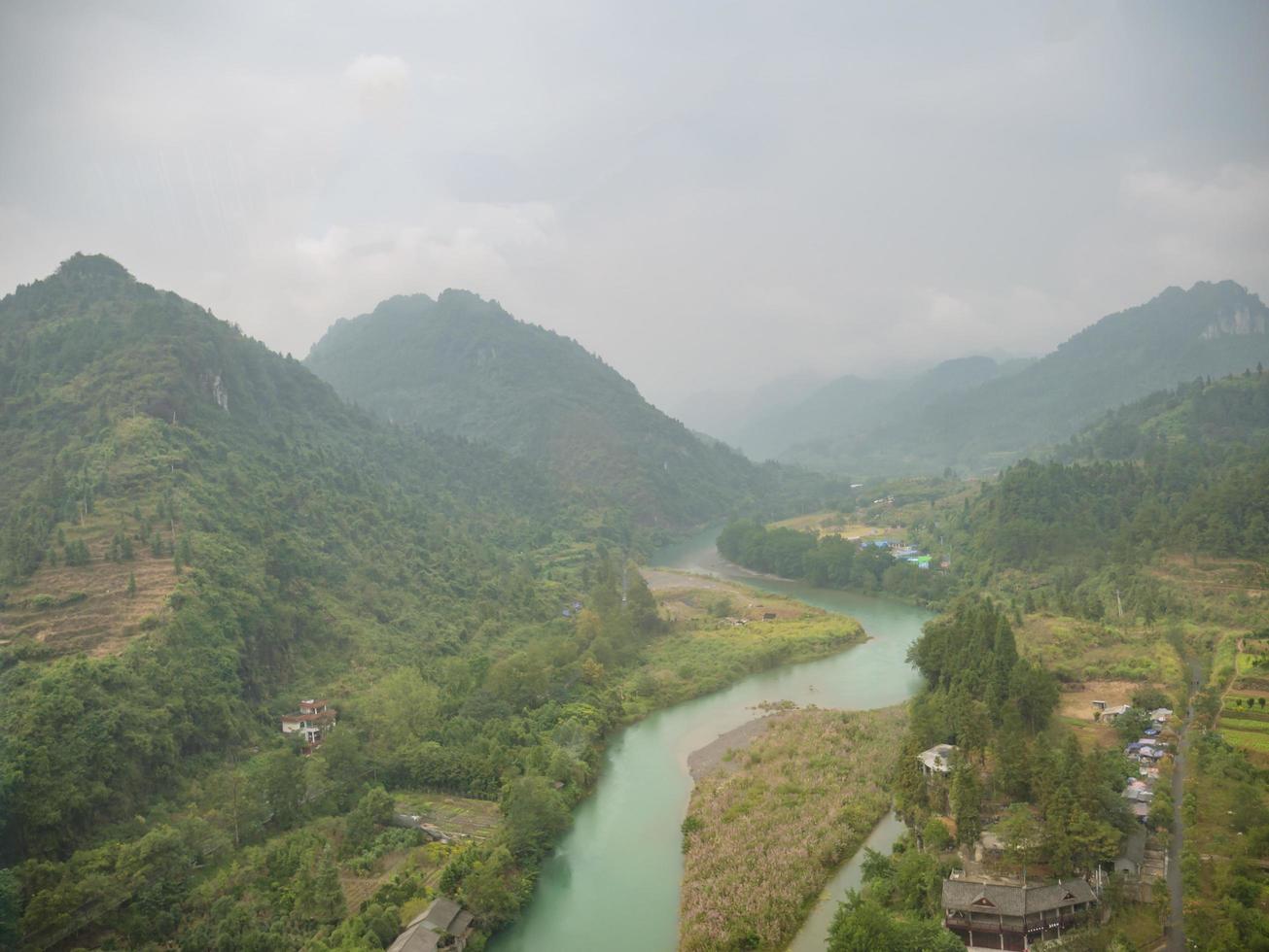 Beautiful View on the Highway road from zhangjiajie city to fenghuang County in Hunan province china photo