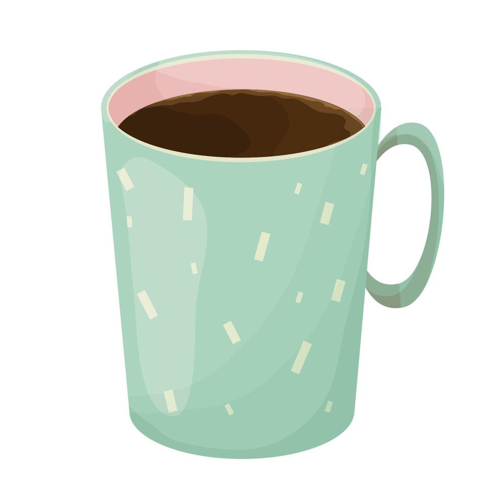 bebida caliente con aroma de barro de café en estilo de dibujos animados aislado sobre fondo blanco. icono divertido, elemento de diseño. ilustración vectorial vector