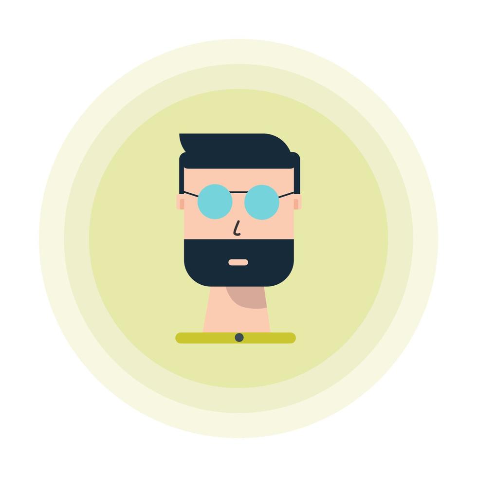 Man wearing sun glass character flat design vector