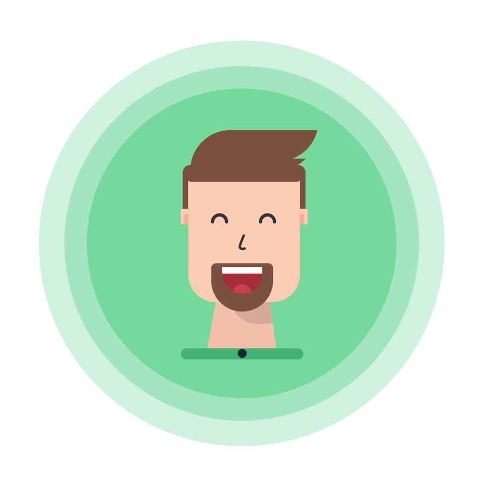 Smiling blonde man character flat design vector