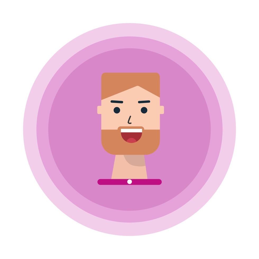Old man smiling character flat design vector