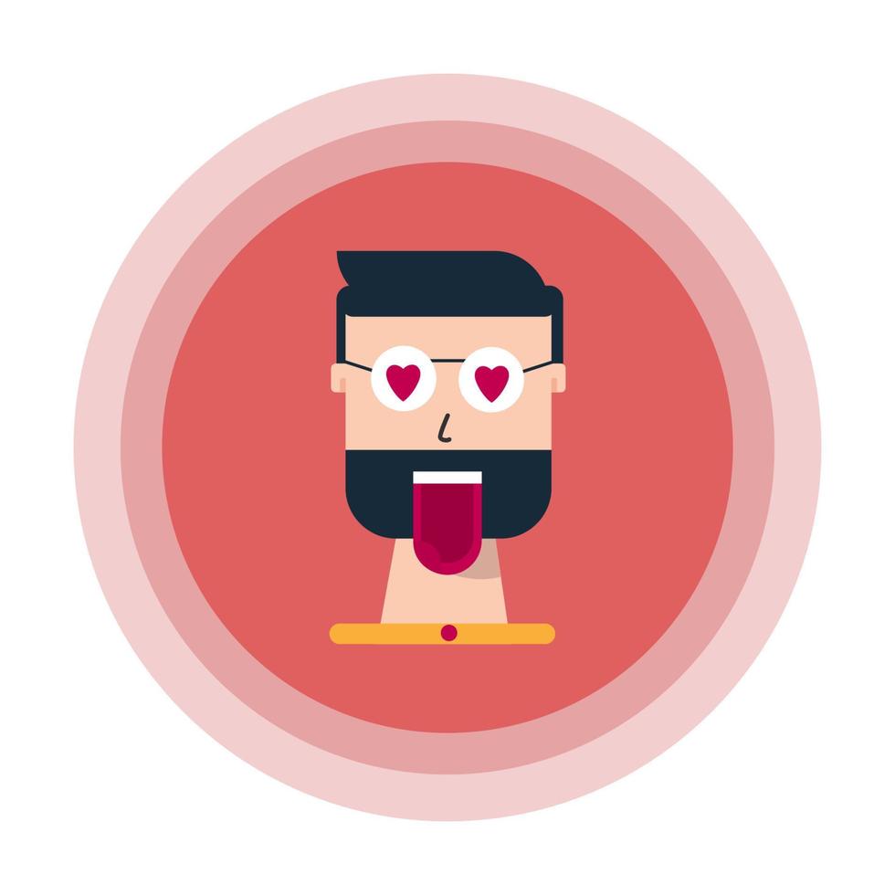 Very excited man character flat design vector