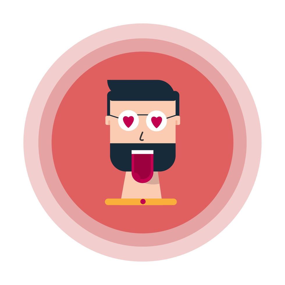 diseño plano de personaje de hombre muy emocionado vector