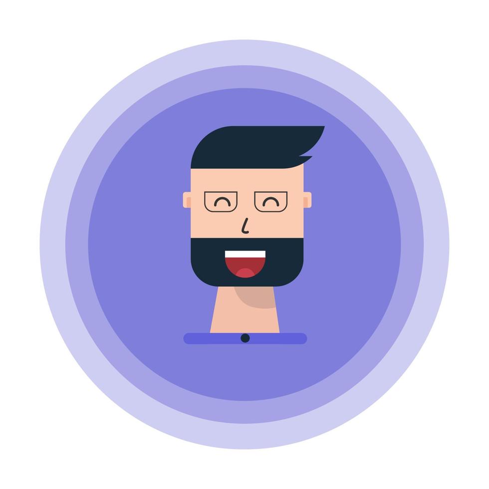 Happy man wearing sun glass character flat design vector
