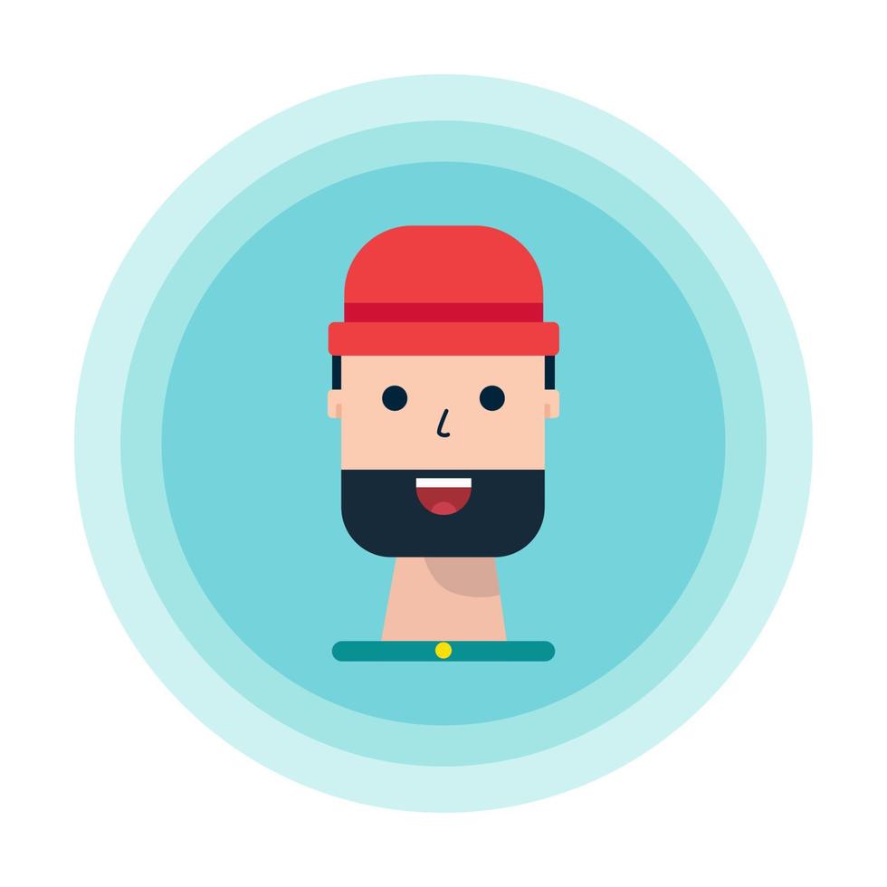 Man wearing red hat character flat design vector