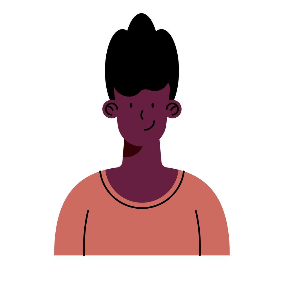 joven afro feliz vector