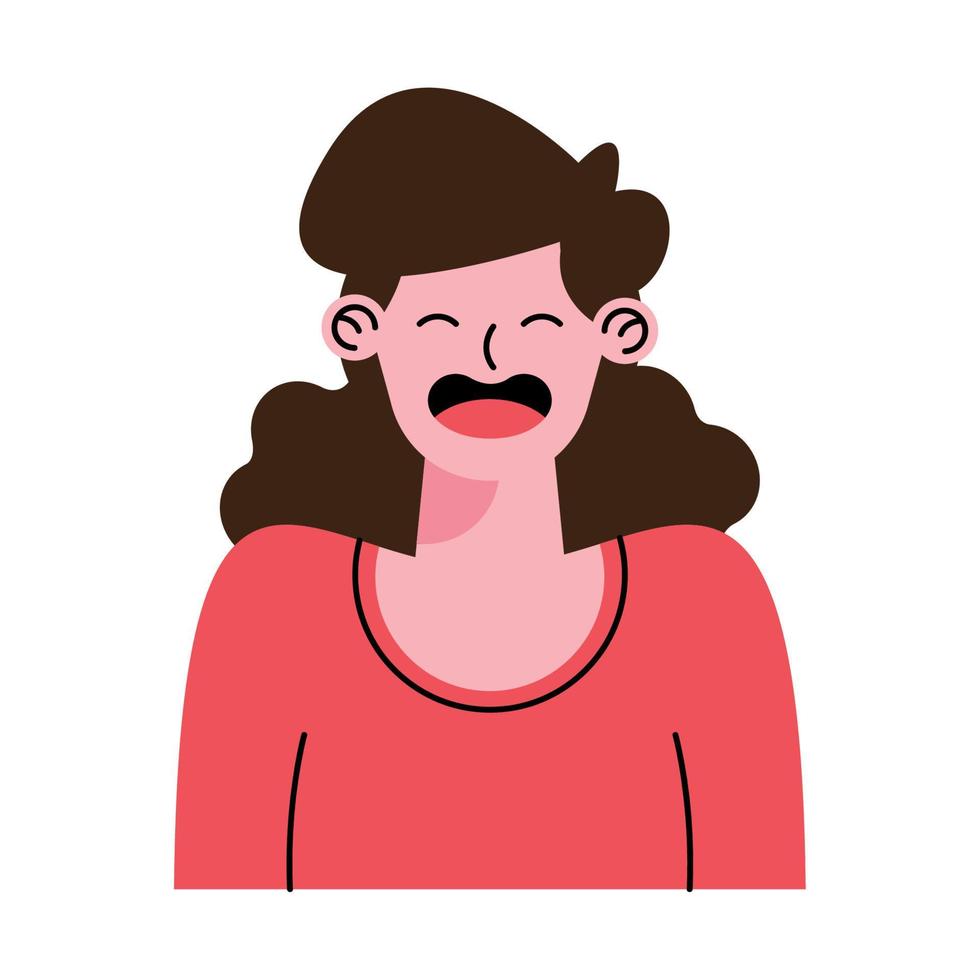 mujer riendo personaje avatar vector
