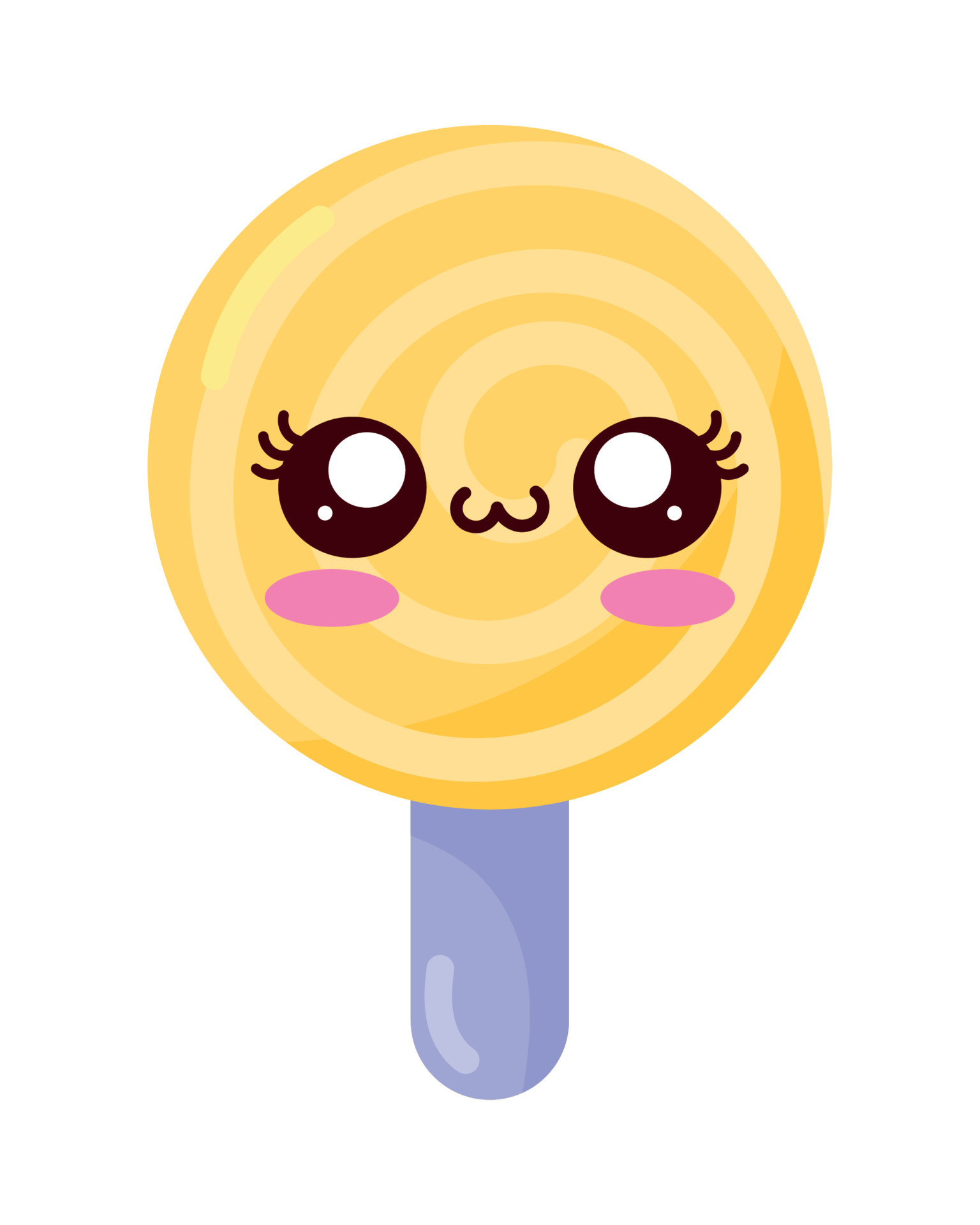 yellow lollipop Kawaii sweet Food 11439220 Vector Art at Vecteezy