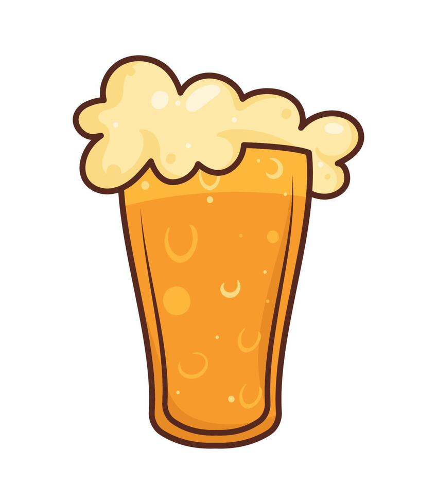 beer glass with foam vector