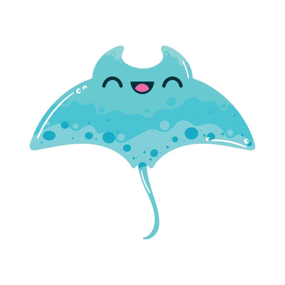 blue stingray sealife animal vector