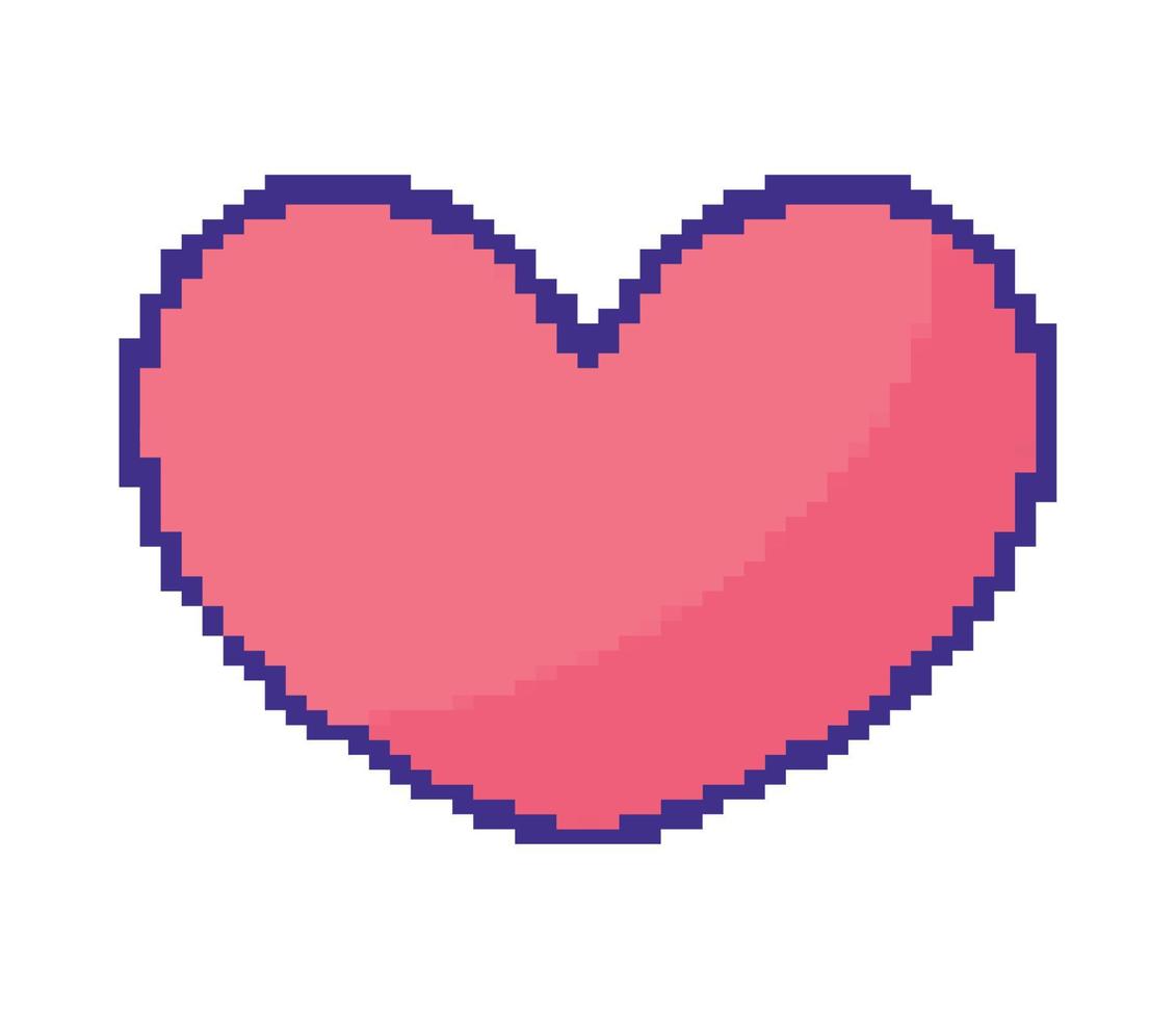 heart pixel art vector