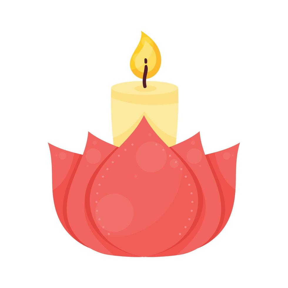 lotus diwali ceremony candle vector
