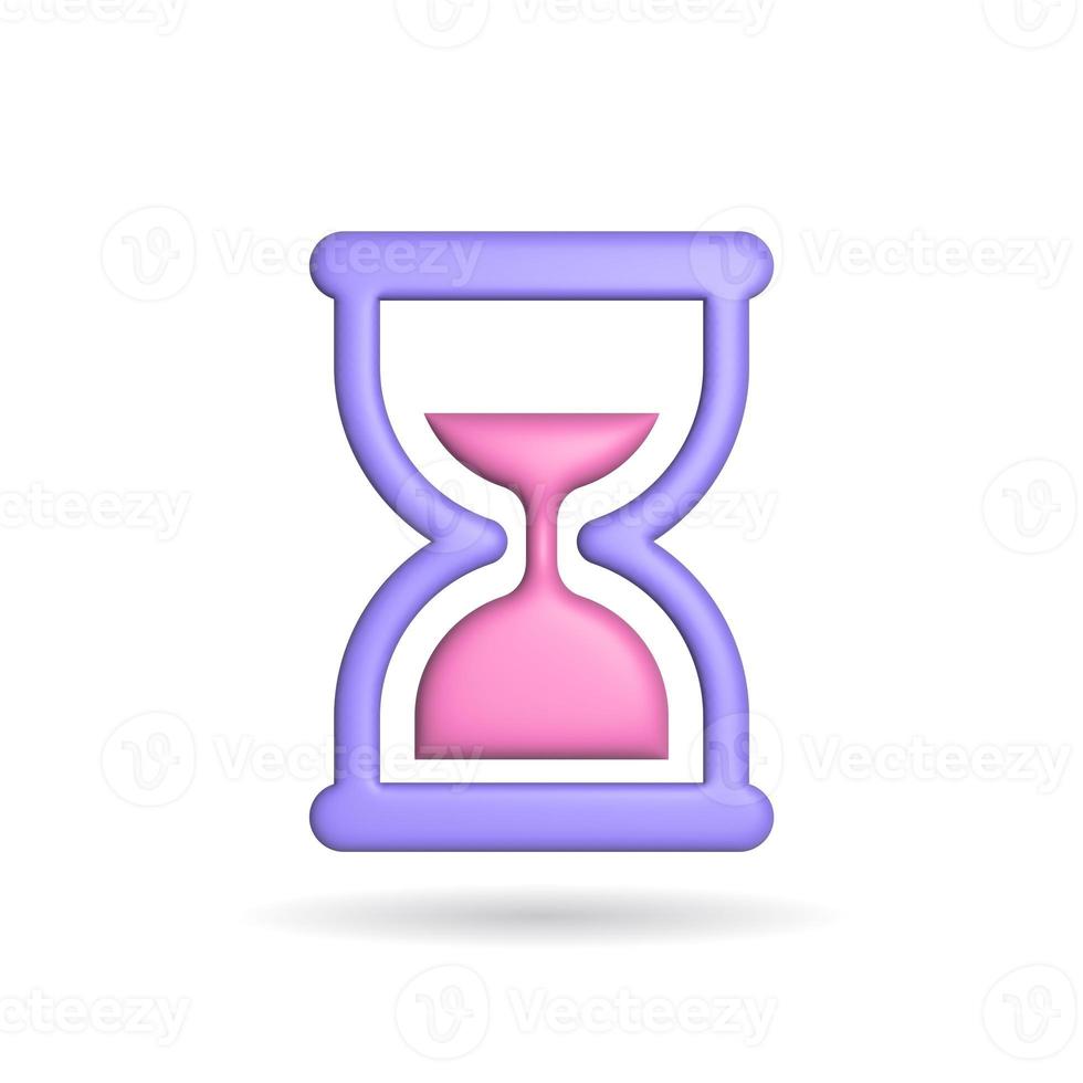 3d rendering time icon. Illustration with shadow isolated on white. photo