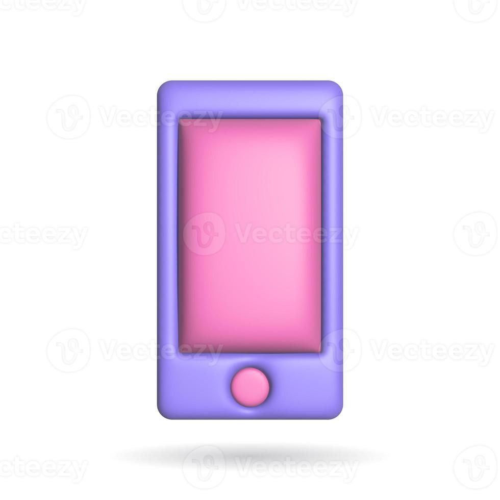 3d rendering phone call icon. Illustration with shadow isolated on white. photo