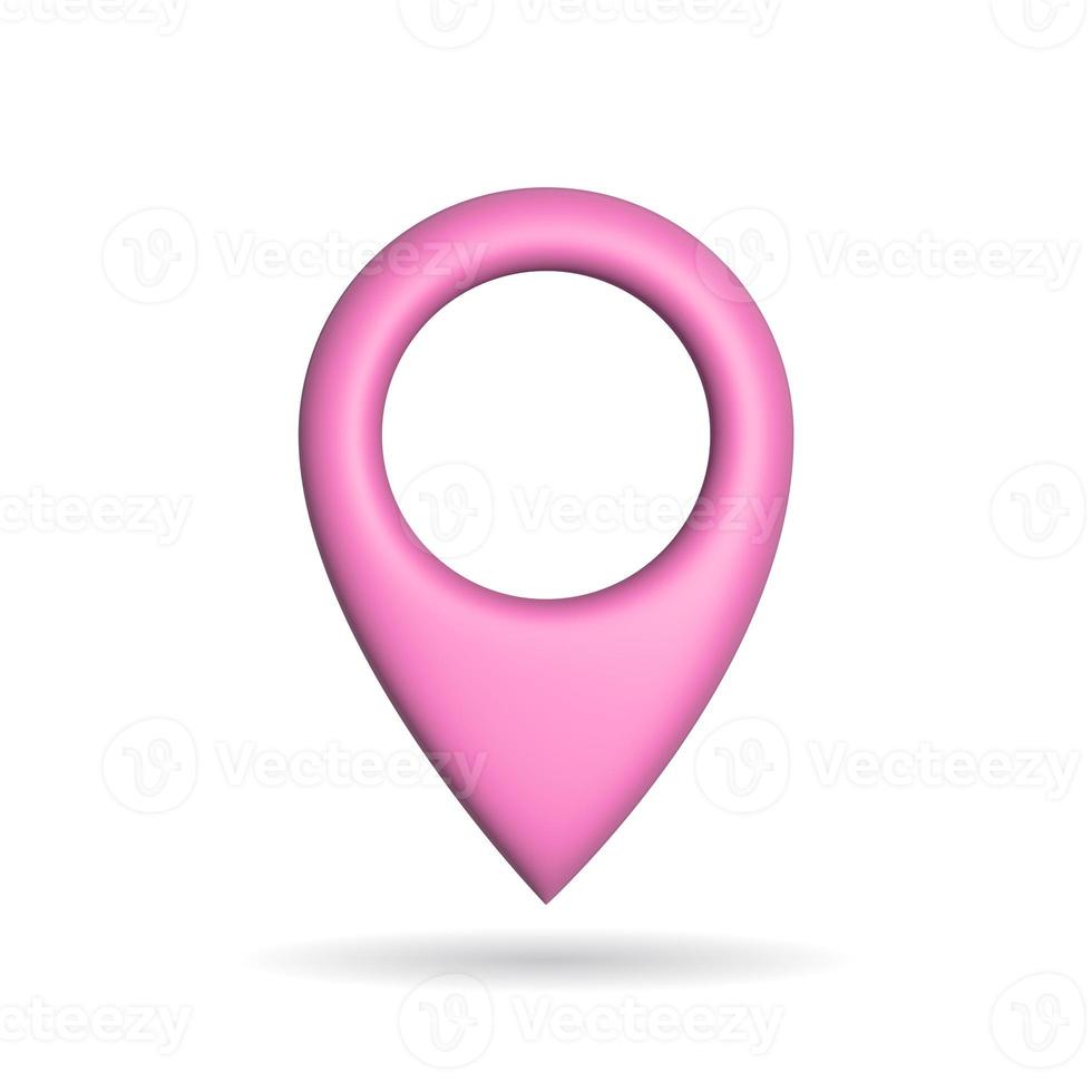 3d rendering gps sign icon. Illustration with shadow isolated on white. photo