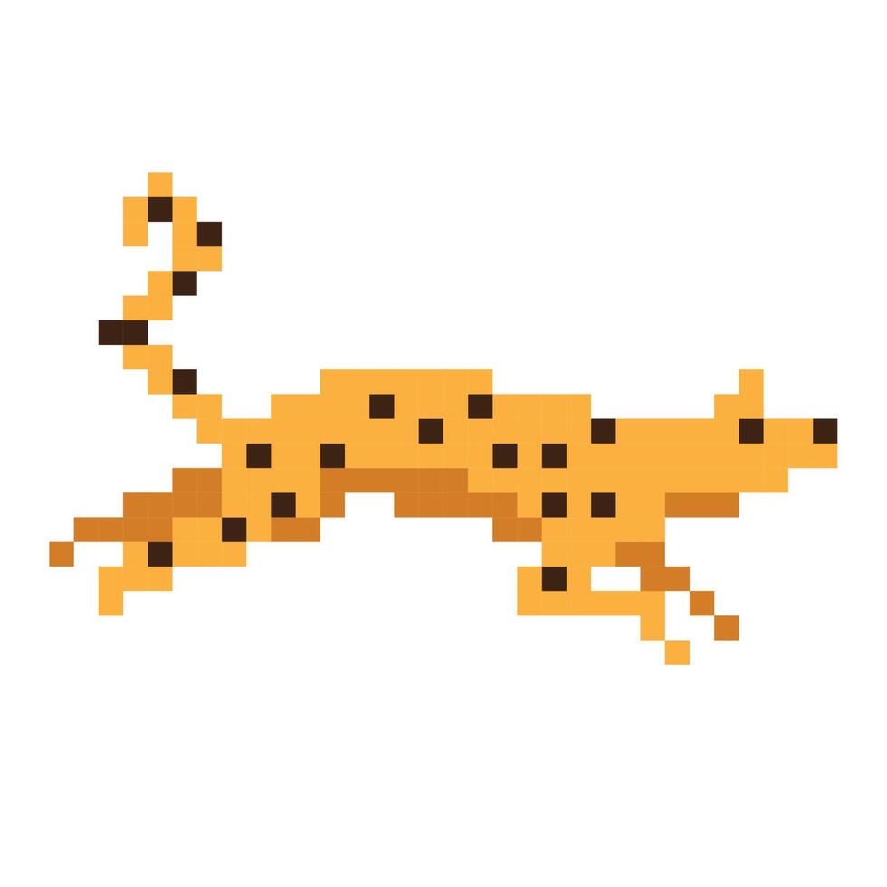 estilo de arte de píxeles de leopardo vector