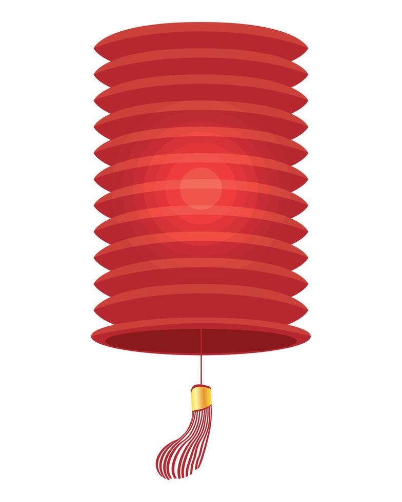 red asian lamp vector