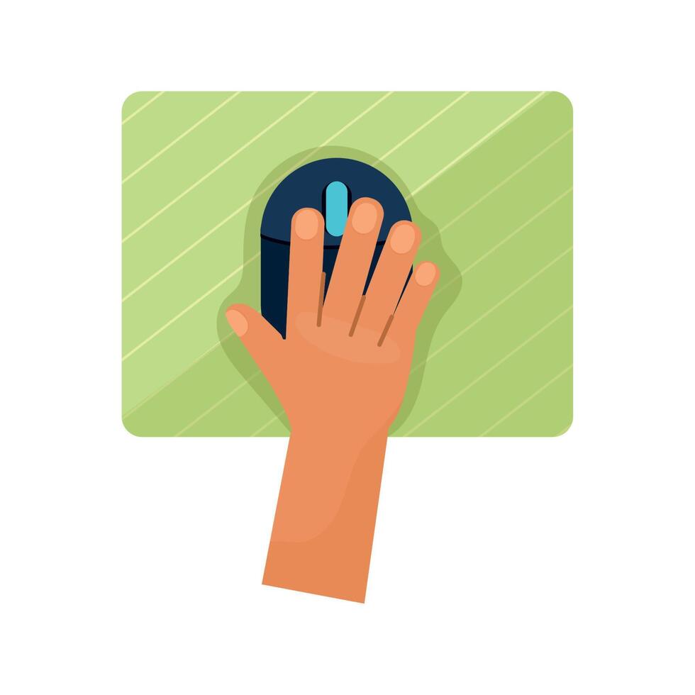 hand using mouse device vector