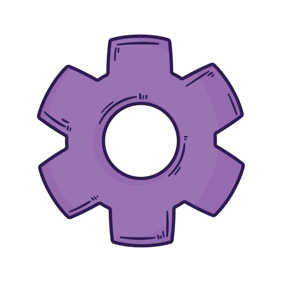 purple gear cog setting vector