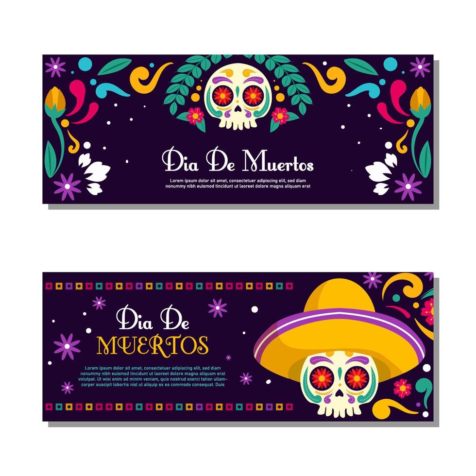 Happy Dia De Muertos Banner vector