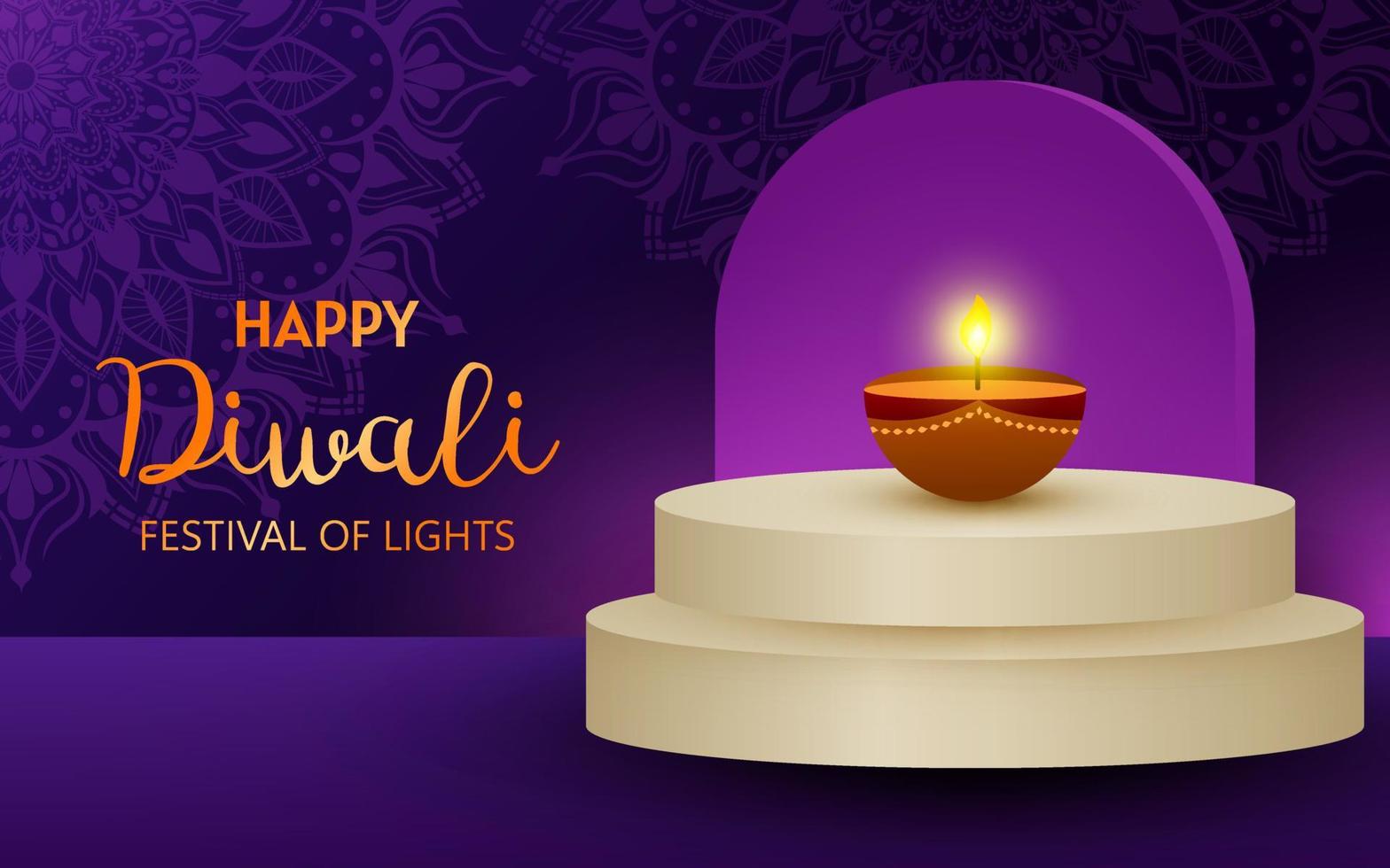 Happy Diwali Festival of Lights Background 11439438 Vector Art at ...