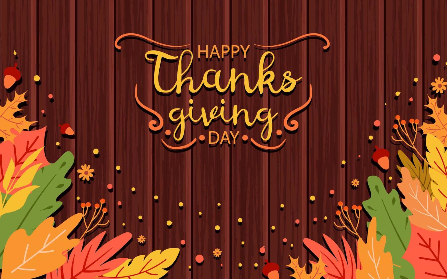 Hand drawn flat thanksgiving background vector