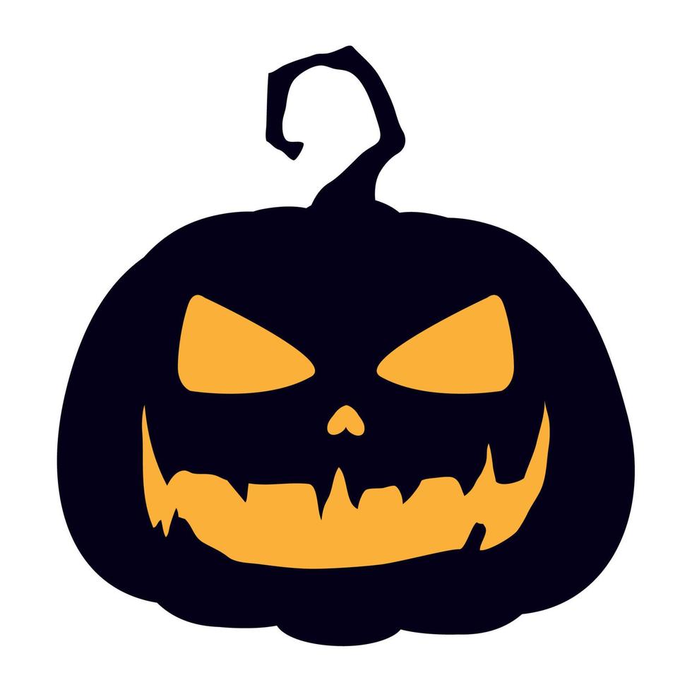 calabaza de halloween de color negro vector