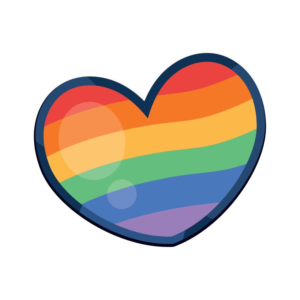 heart with lgbtq flag vector